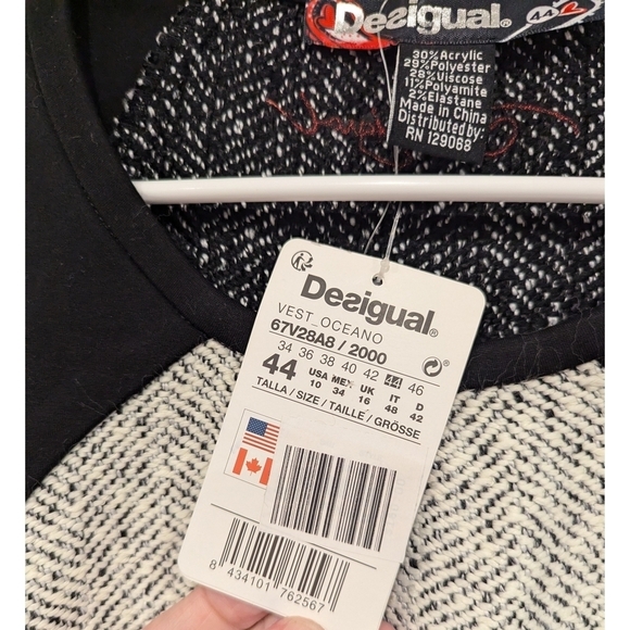 🆕 Desigual Oceano Asymmetrical Zip Patch Dress Size 12 - Picture 4 of 10